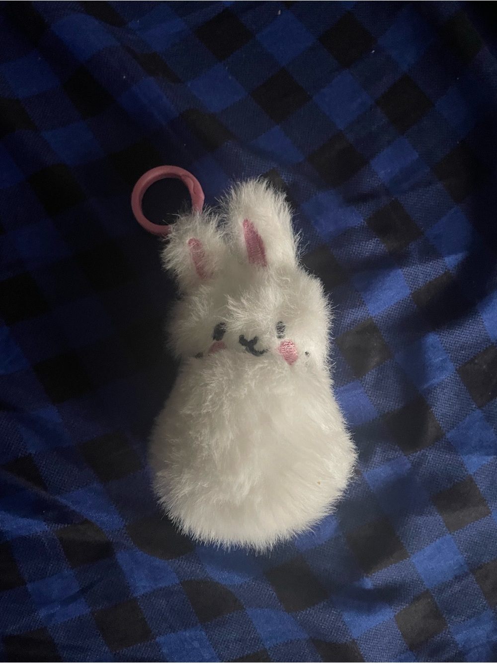 Plush White Bunny Keychain